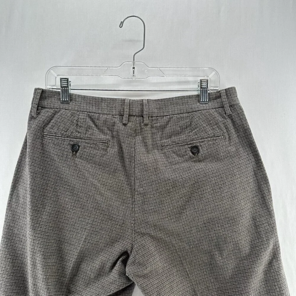 Banana Republic Pants Mens 34 Straight Fit Pockets Houndstooth Preppy Brown Gray